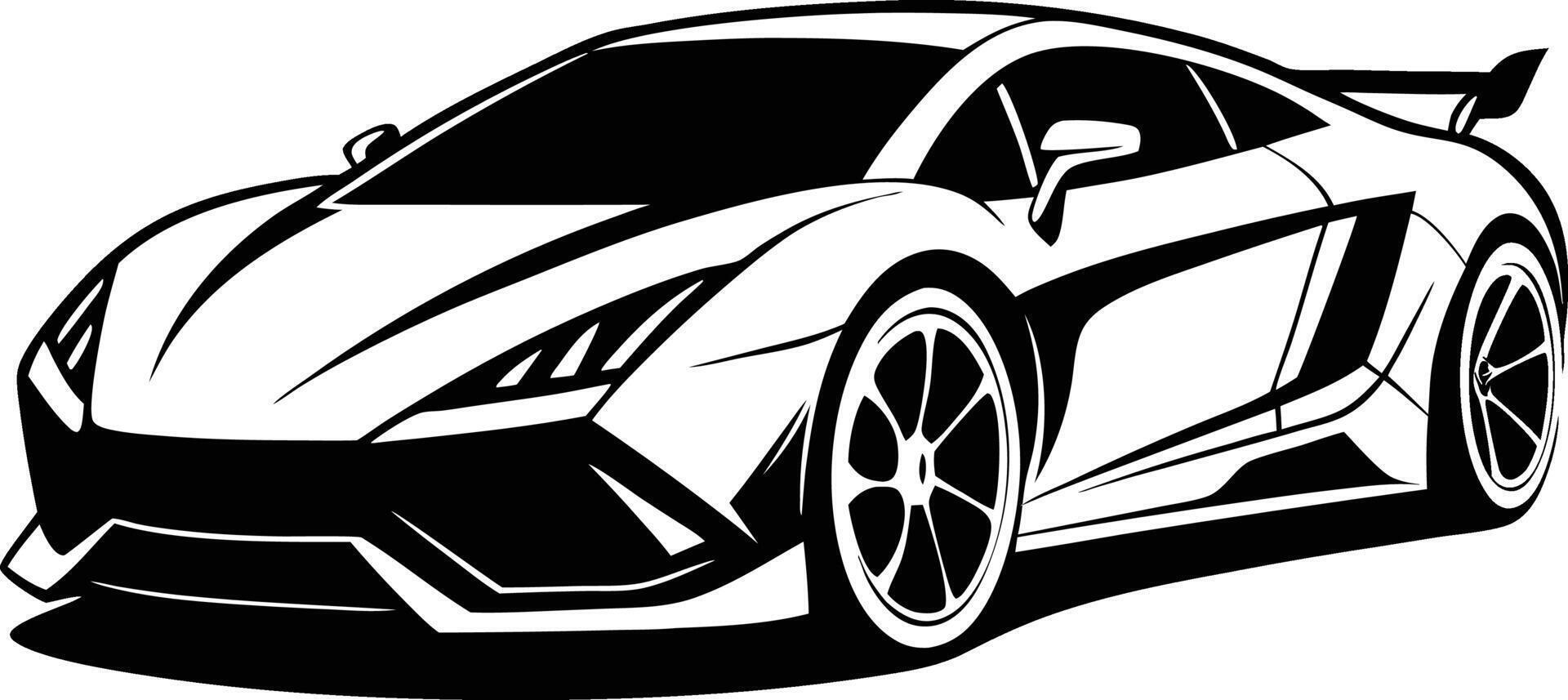 Supercar in Motion Silhouette vector