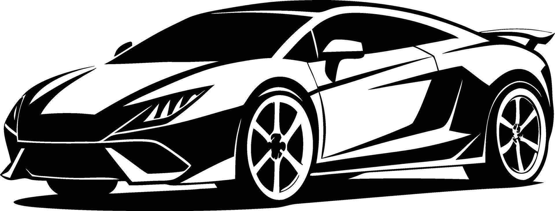 Minimalist Supercar Silhouette Design vector