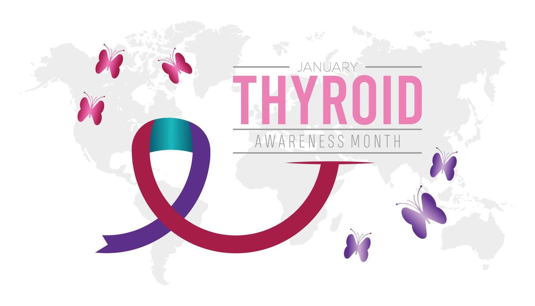 Thyroid Awareness Month observed each year during January. Healthcare Medical Awareness concept. template for banner, greeting card, poster with background. vector