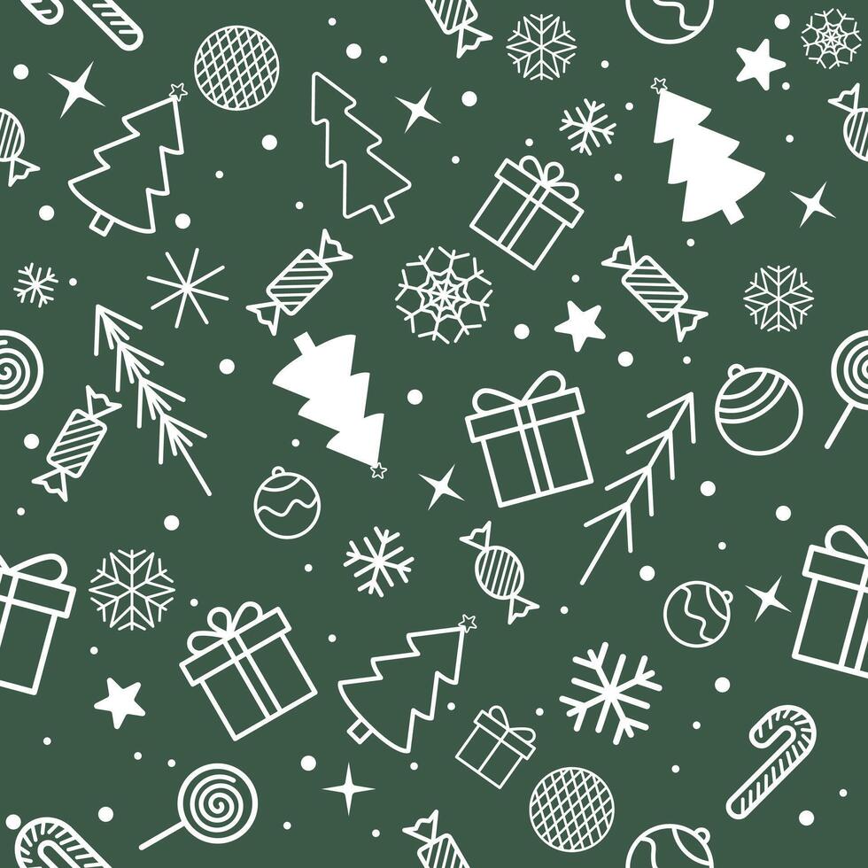 Seamless Pattern Christmas and New Year, Ornaments Elements for Fabric textile vector