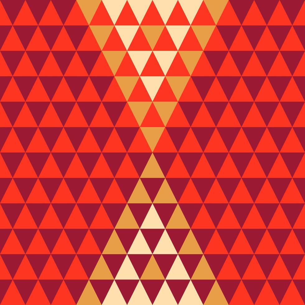 abstract christmas pattern with geometric christmas tree, red and gold color vector