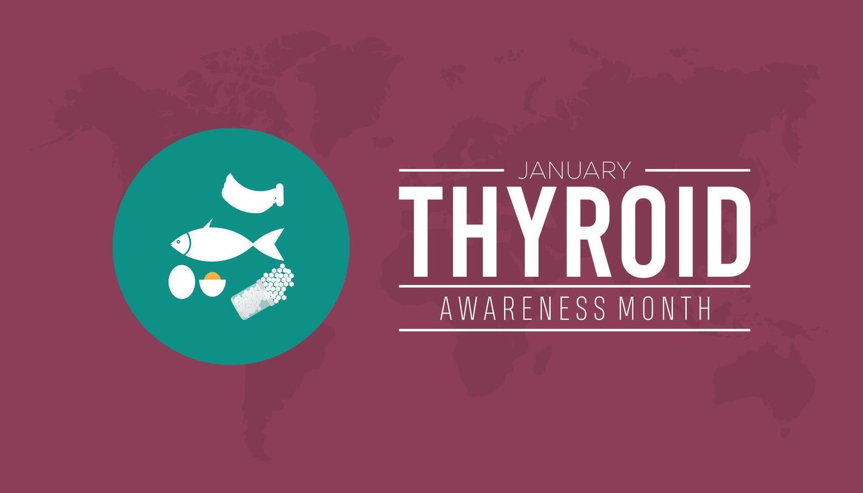 Thyroid Awareness Month observed each year during January. Healthcare Medical Awareness concept. template for banner, greeting card, poster with background. vector