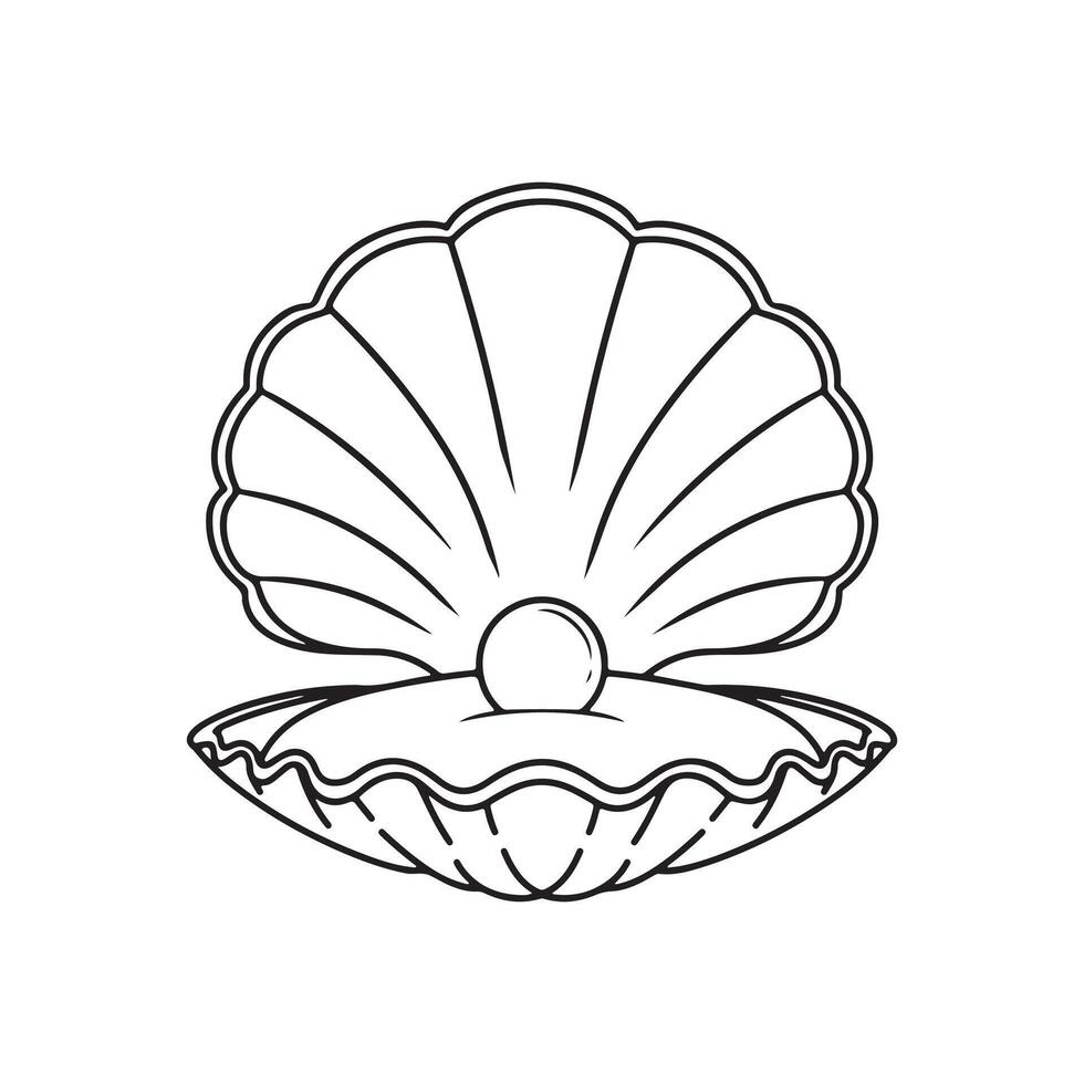 Sea shell icon. Outline illustration of sea shell icon for web vector