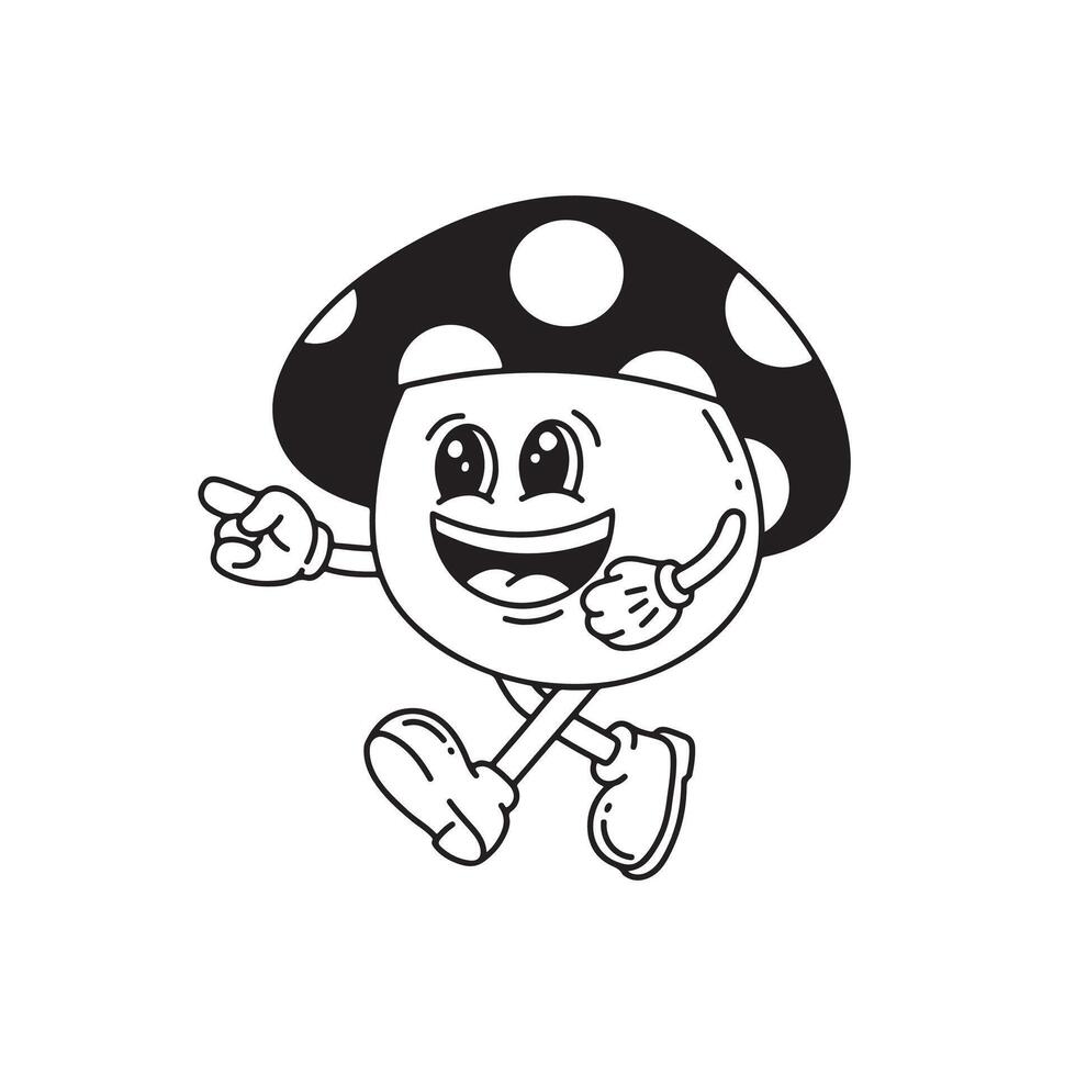 Fungi mushroom elf cartoon character. illustration. Isolated on white background vector