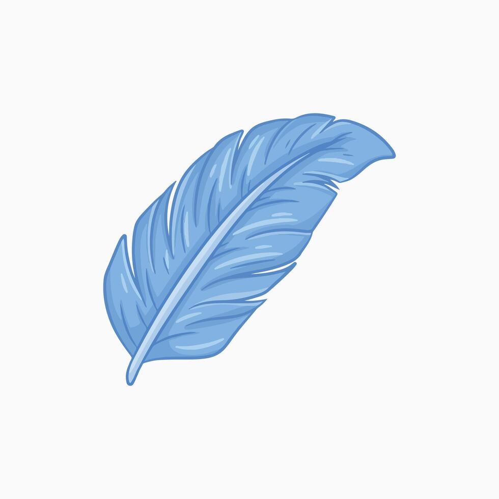 blue feathers isolated on a white background. illustration. vector