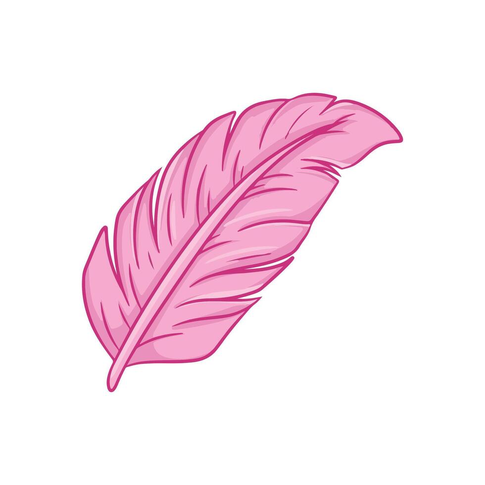 pink feathers isolated on a white background. illustration. vector