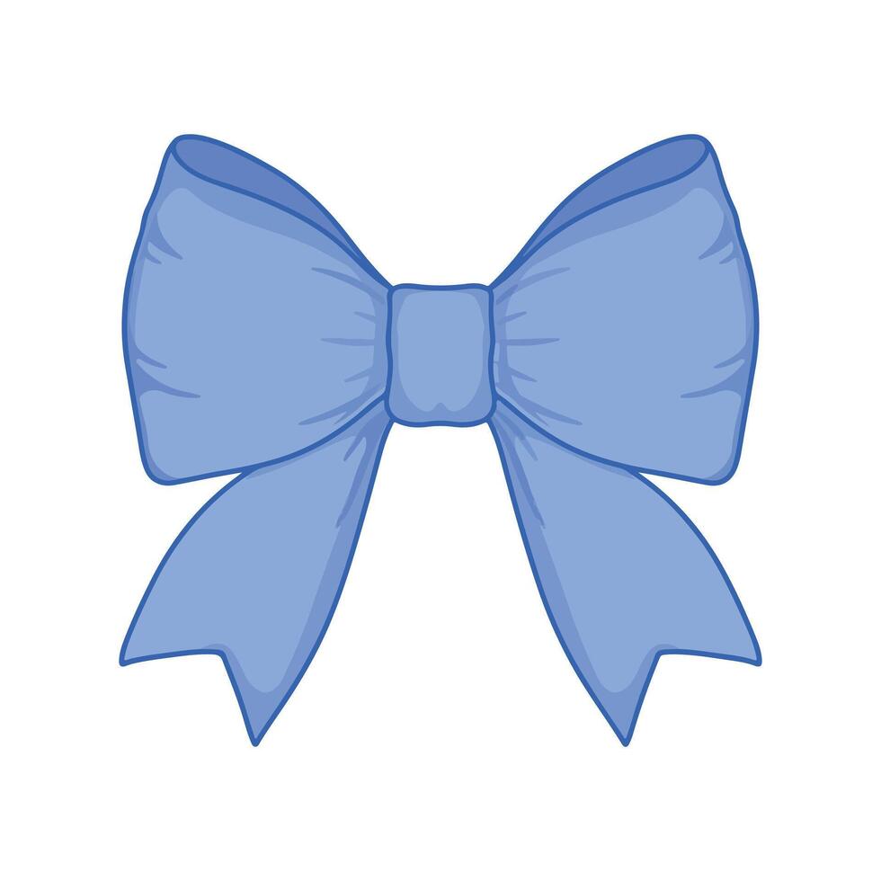 Blue bow icon in cartoon style isolated on white background. Celebration symbol illustration. vector