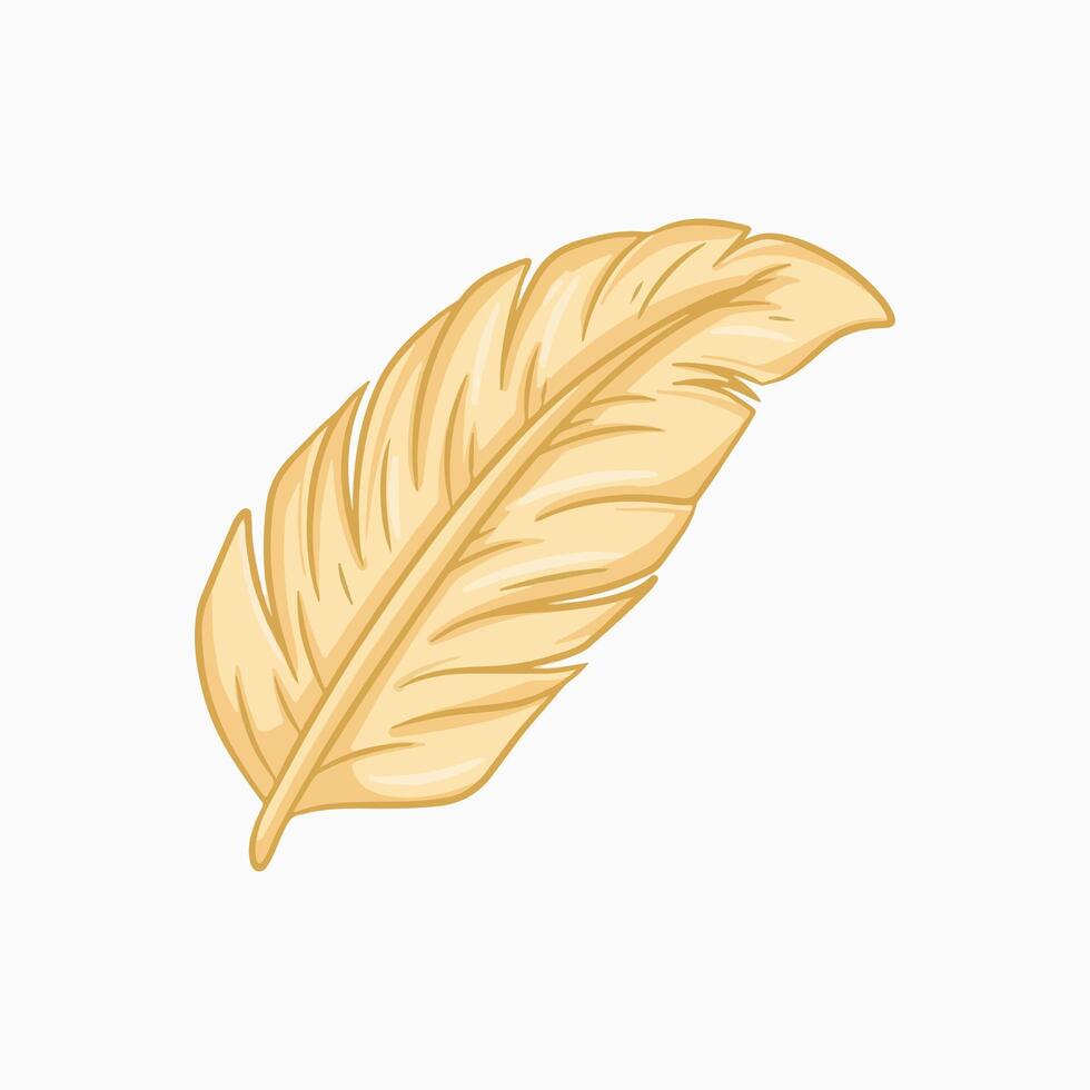 yellow feathers isolated on a white background. illustration. vector