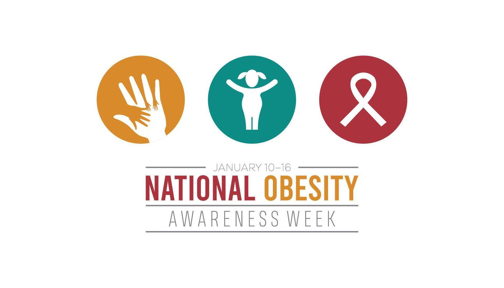 National Obesity Awareness Week observed each year during January. Healthcare Medical Awareness concept. template for banner, greeting card, poster with background. vector