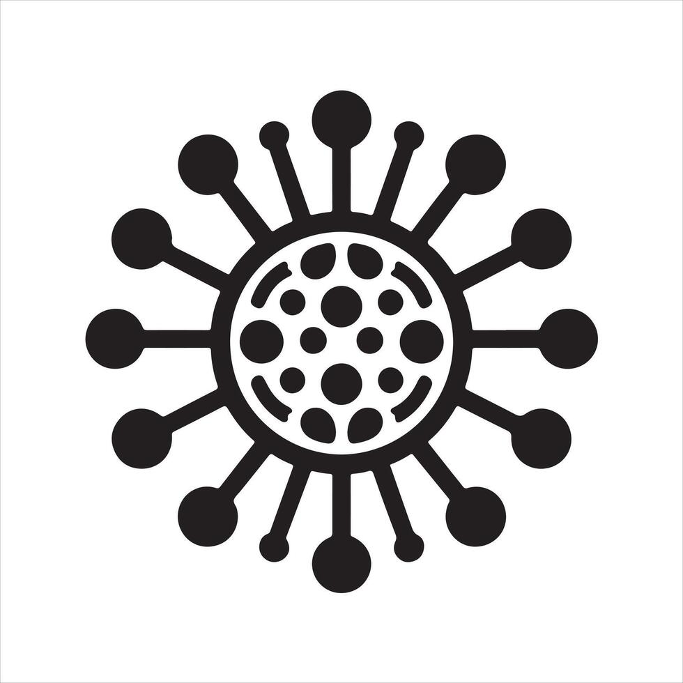 Virus icon, virus silhouette on white background vector