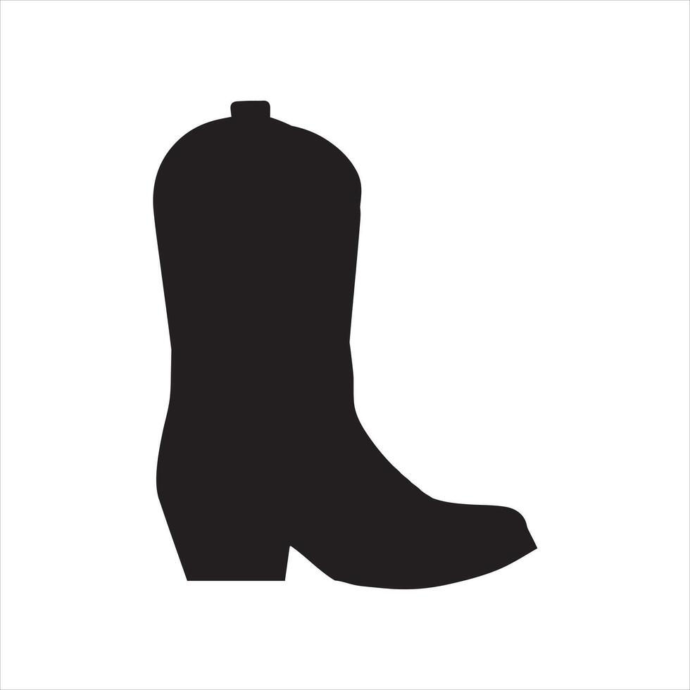 Cowboy boot silhouette white background vector