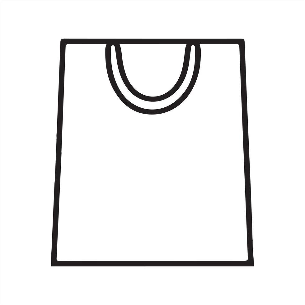 single one line Shopping Bag silhouette on white background vector