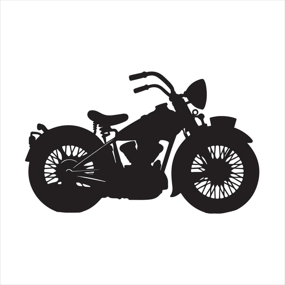 classic and Retro vintage motorcycle silhouette white background vector