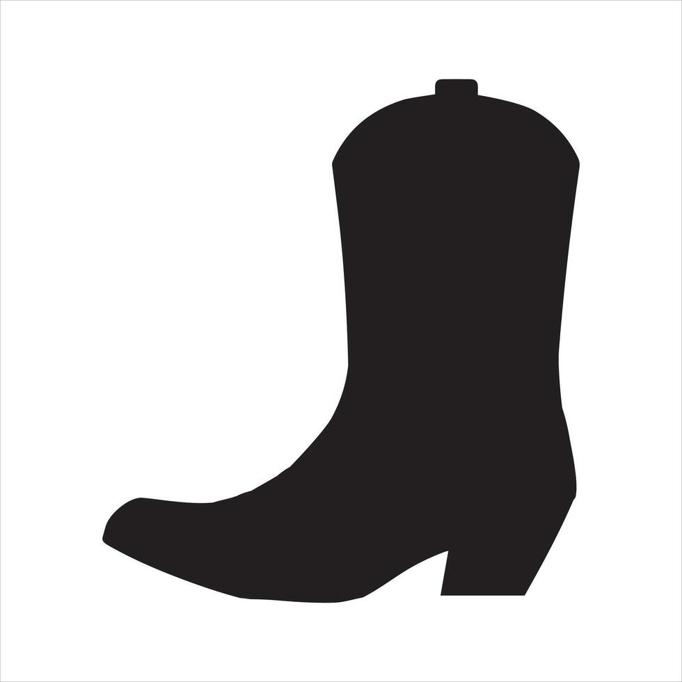 Cowboy boot silhouette on white background vector