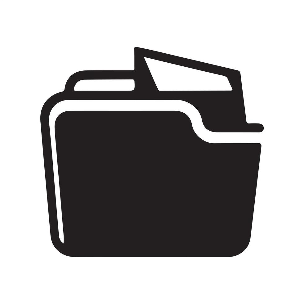 Open Files silhouette white background vector