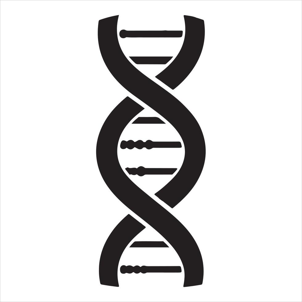 Tech-Inspired DNA silhouette white background vector