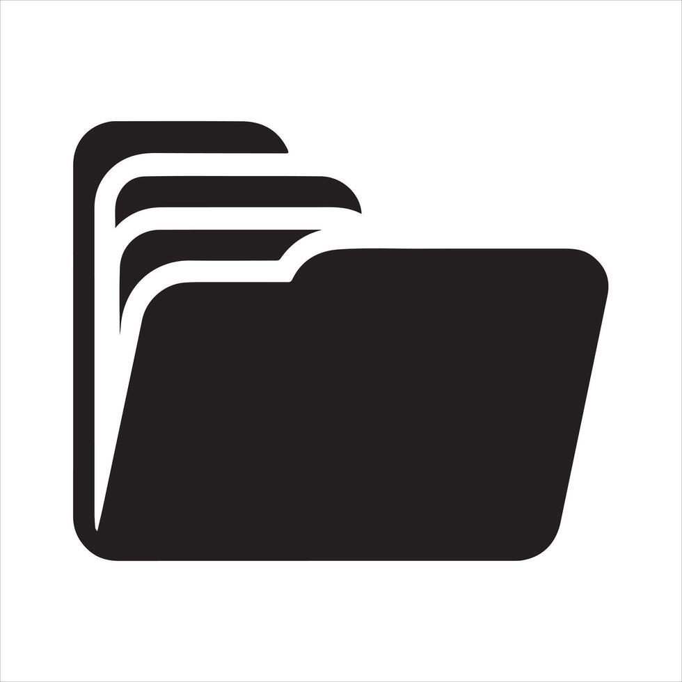 Open Files silhouette on white background vector
