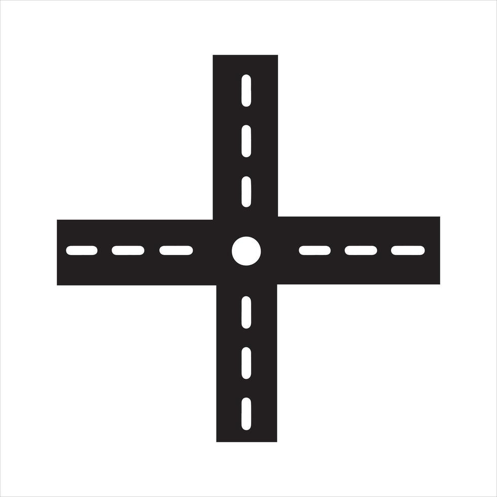 Icon Crossroad silhouette on white background vector