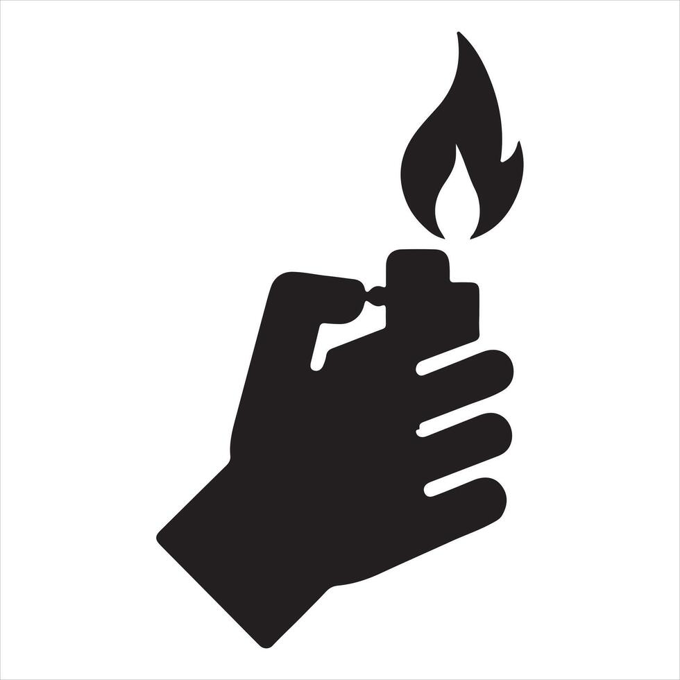 line Fire lighter silhouette on white background vector