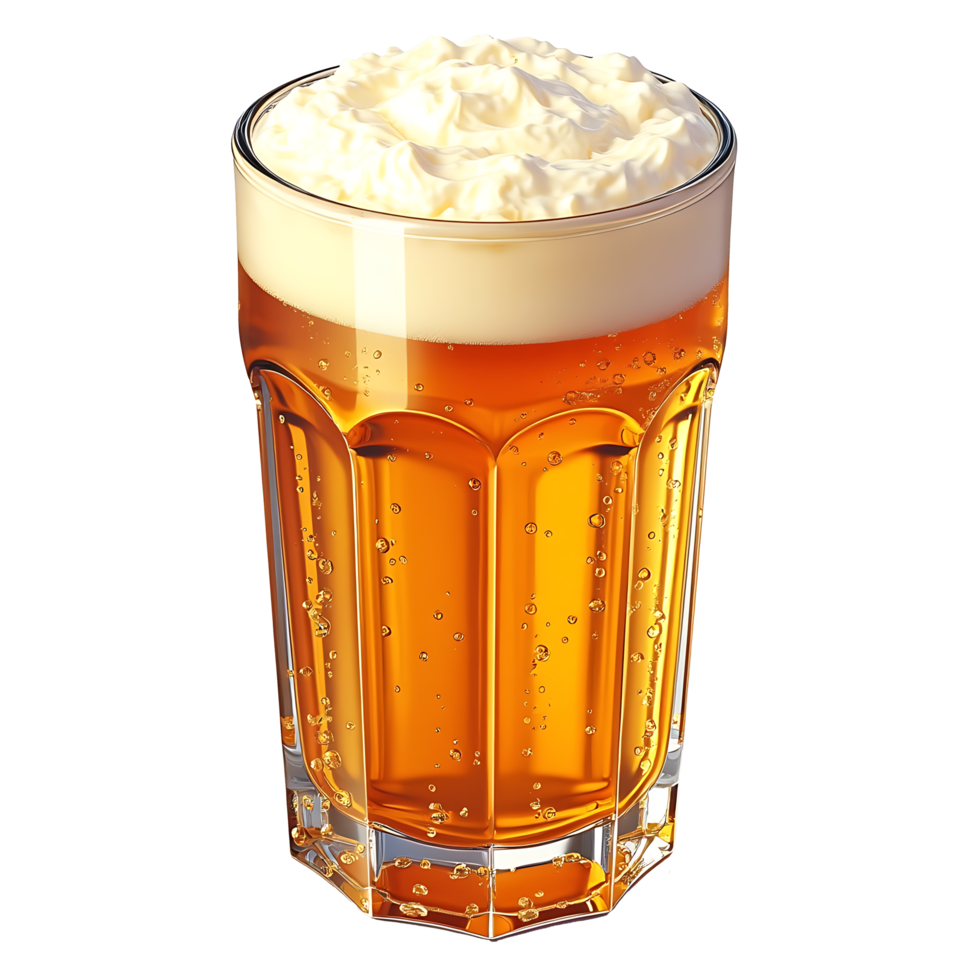 A glass of beer with whipped cream on top png
