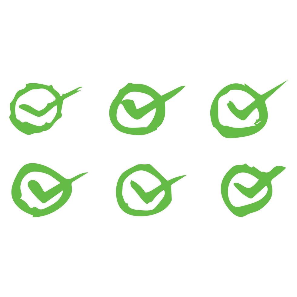 Right green marks check icon choice design. vector
