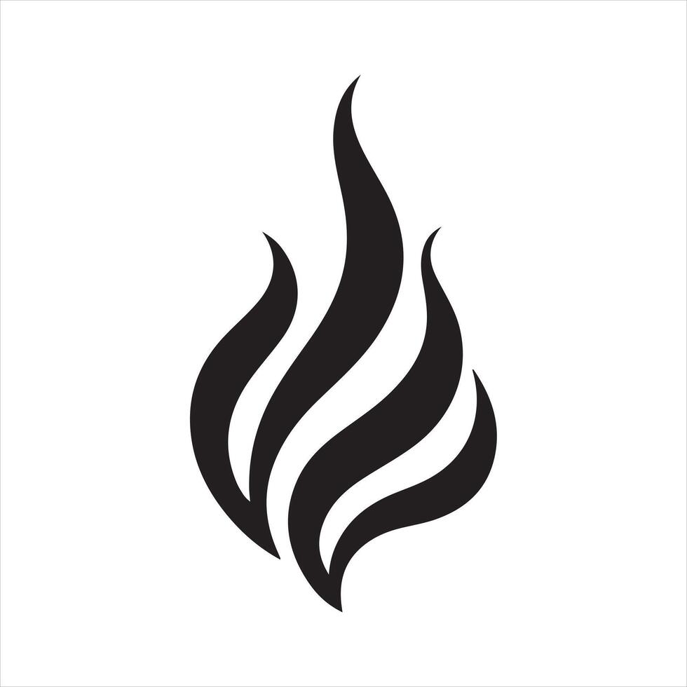 single one line Fire silhouette on white background vector