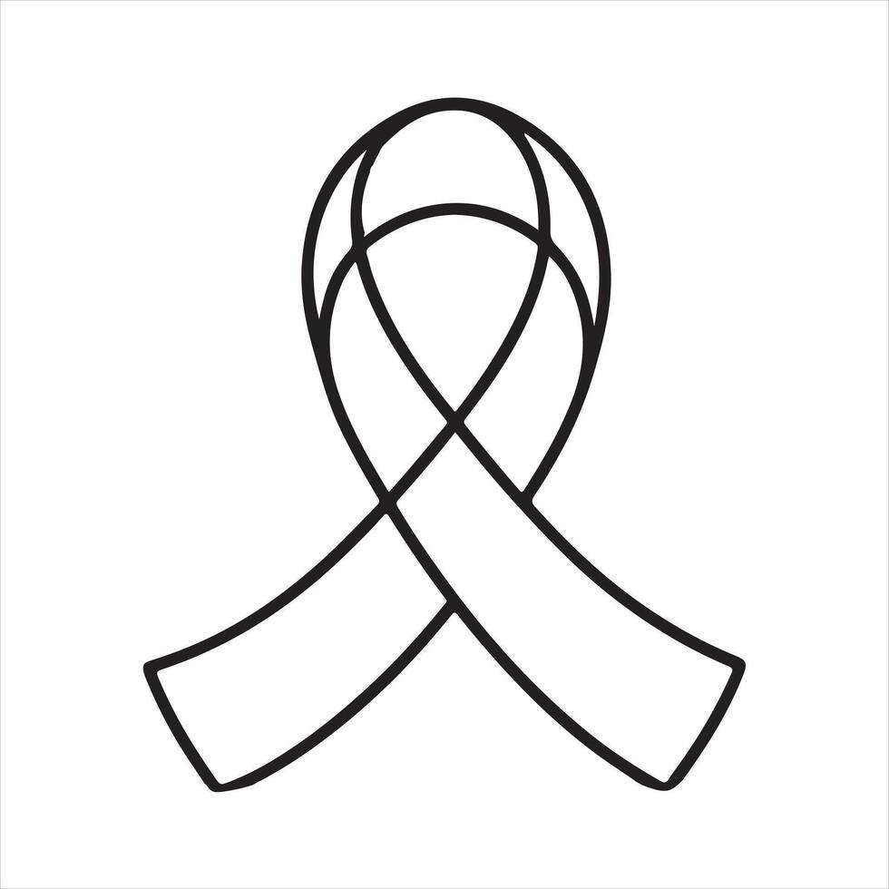 single one line Ribbon silhouette on white background vector