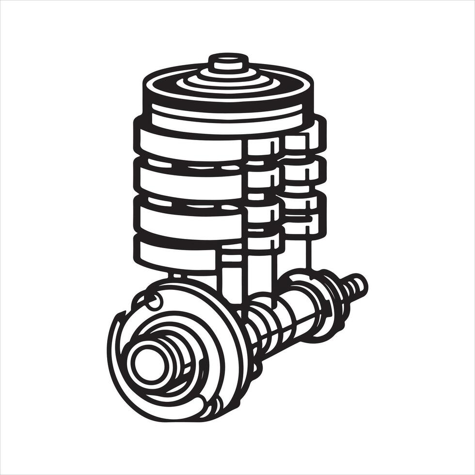 Camshaft silhouette on white background vector