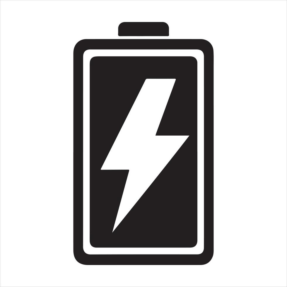 Battery icon black silhouette on white background vector