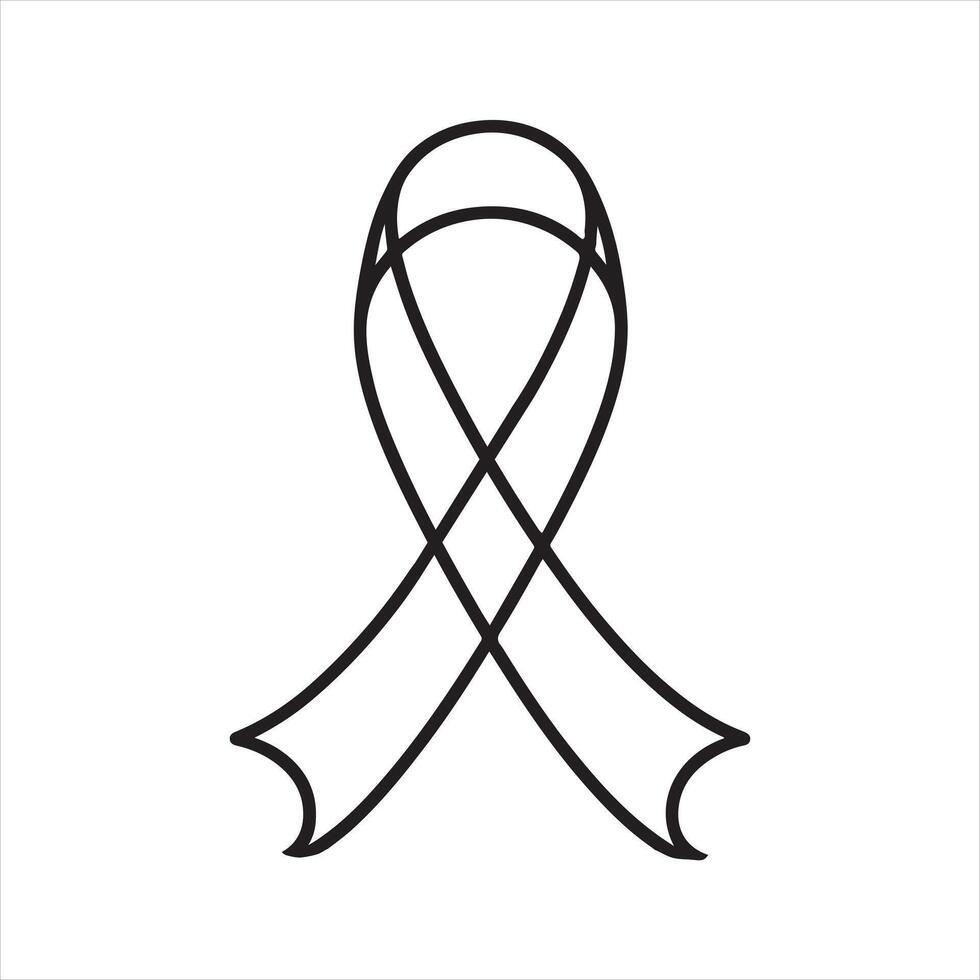 single one line Ribbon silhouette white background vector
