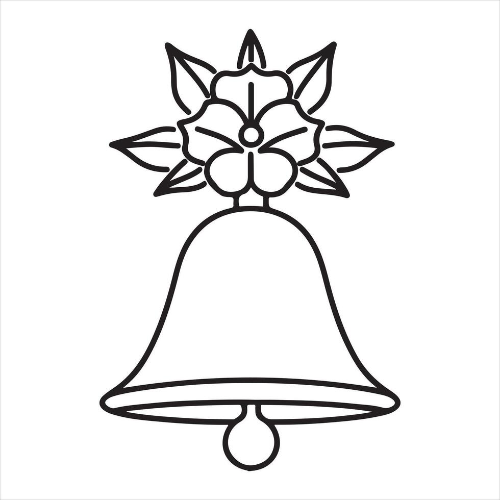 single one line Bell silhouette on white background vector