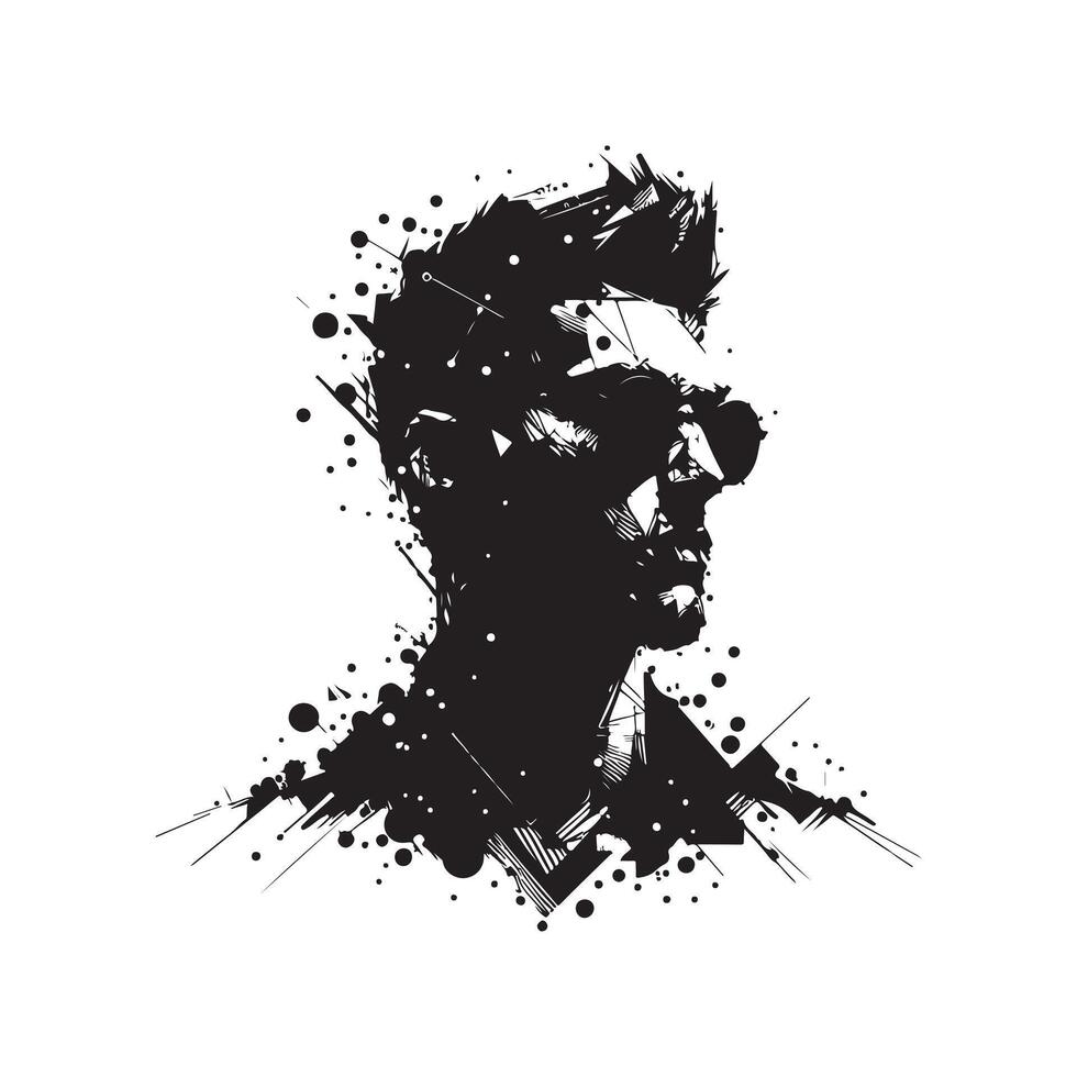 Modern person silhouette on white background vector
