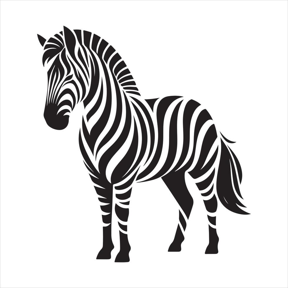 Stylized Zebra silhouette on white background vector