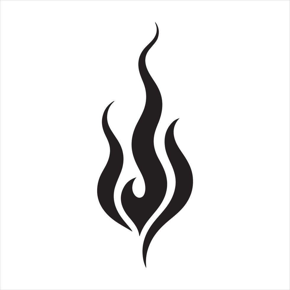 single one line Fire silhouette on white background vector