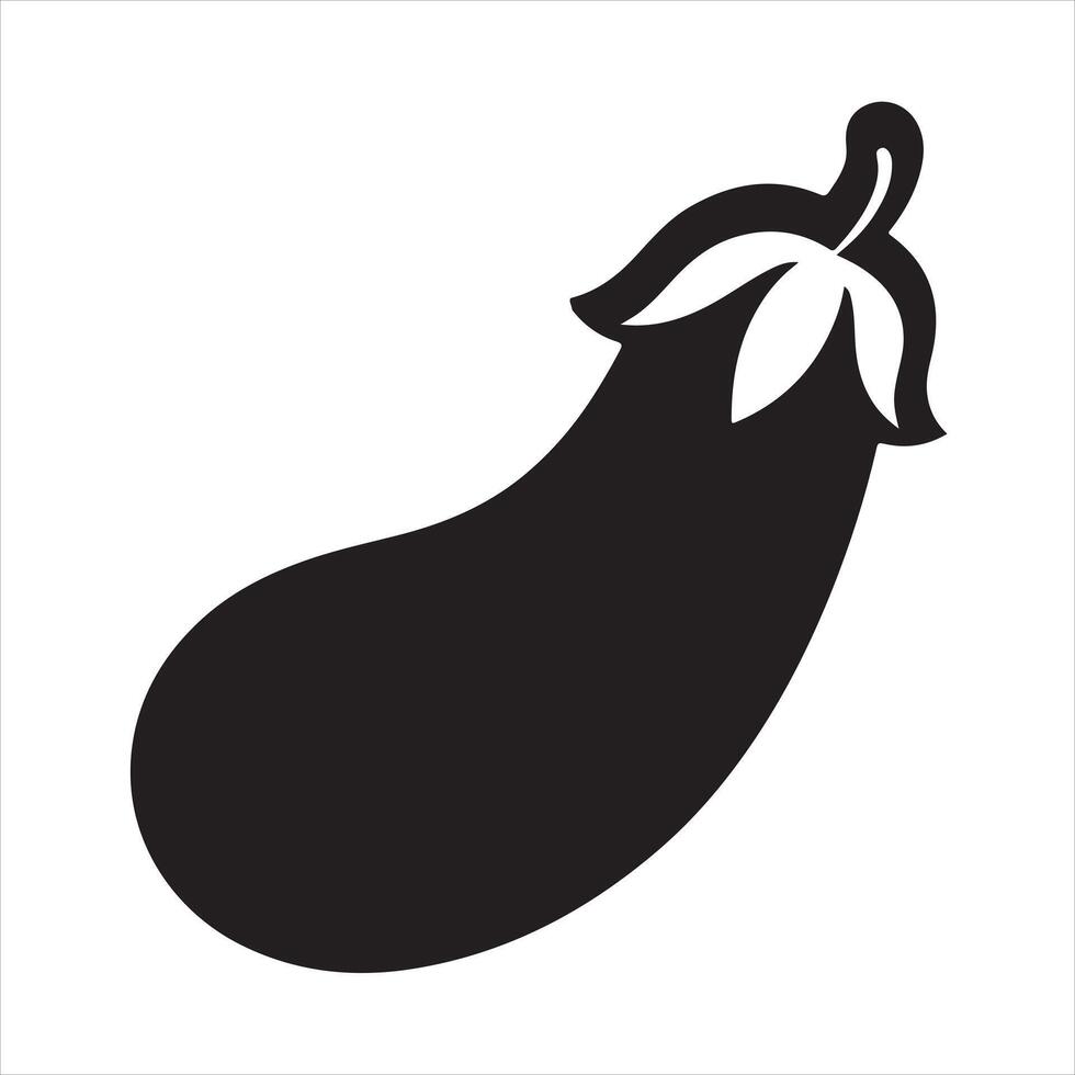 Eggplant icon silhouette vector
