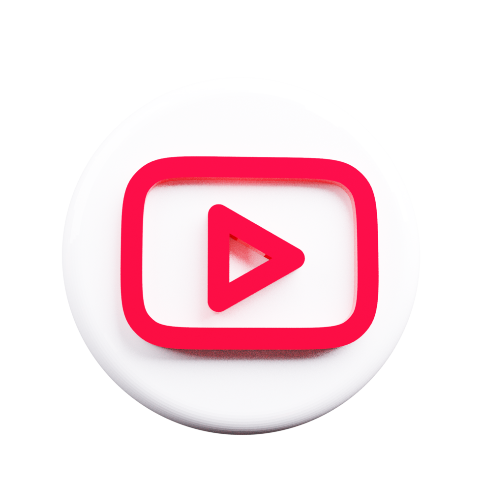 Abstract 3D YouTube Icon in Floating Style png