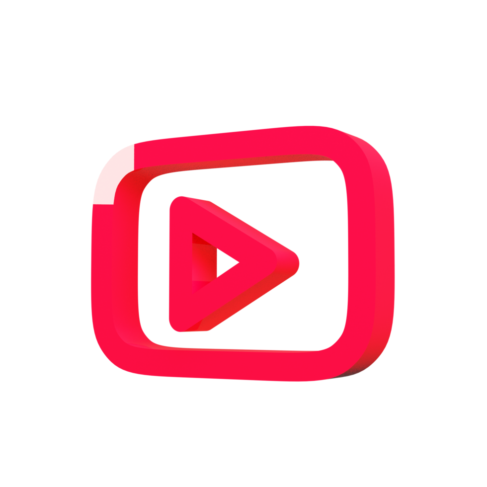 Premium 3D YouTube Logo for Branding png