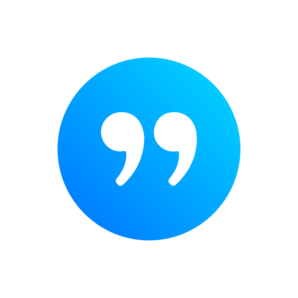 quotation mark icon on blue circle png