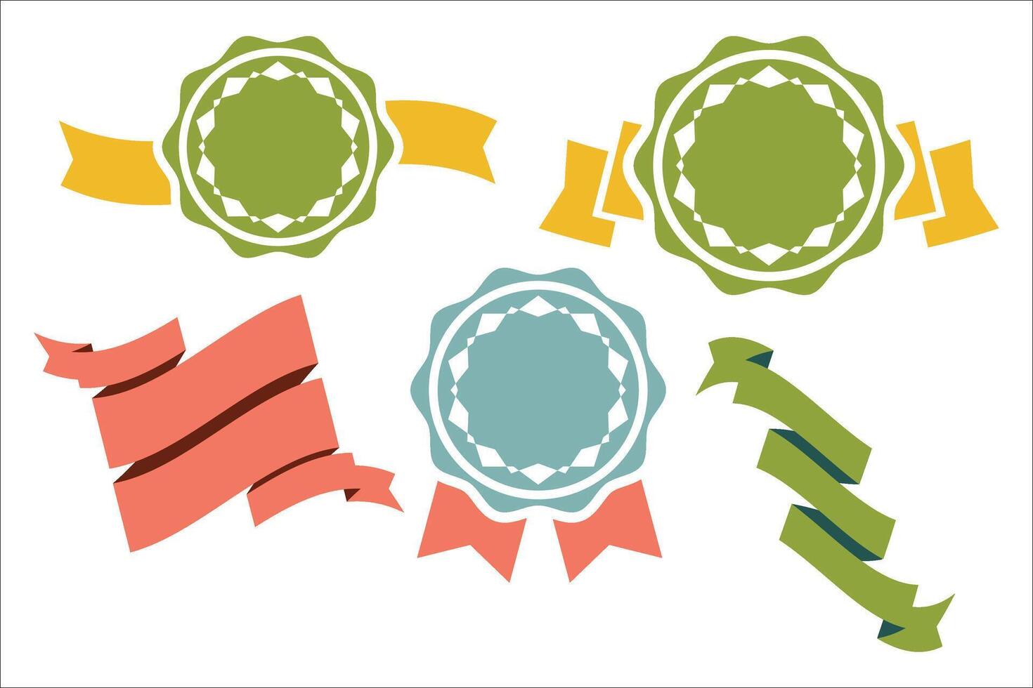 set of ribbons and labels vector