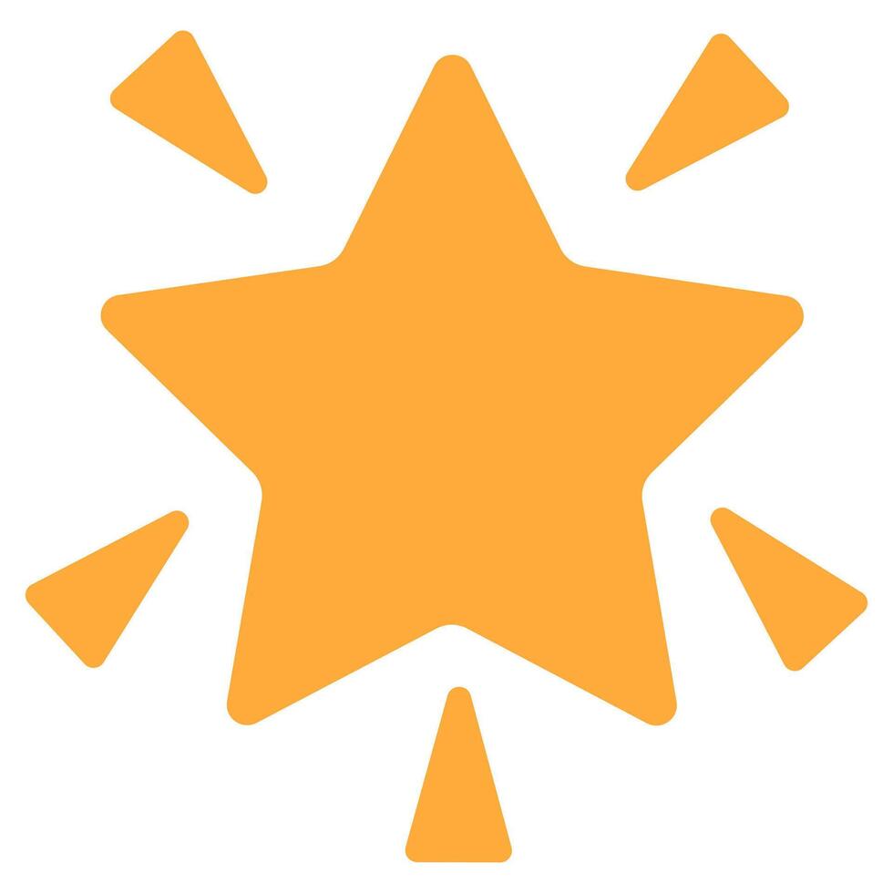 Shine star ray flat icon isolated on white background. vector