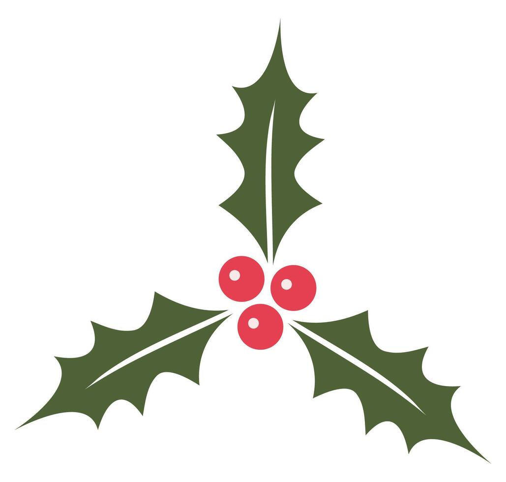 Holly berry icon flat icon isolated on white background. vector