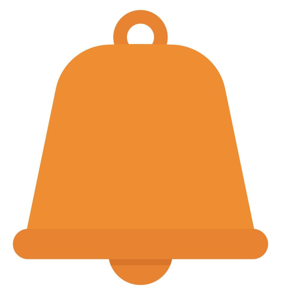 Flat icon of bell isolated on white background. vector