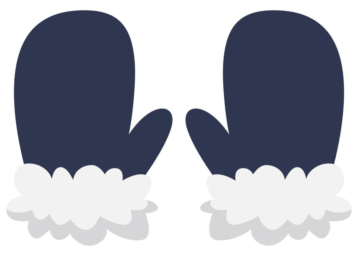 Navy winter mittens flat icon isolated on white background. vector