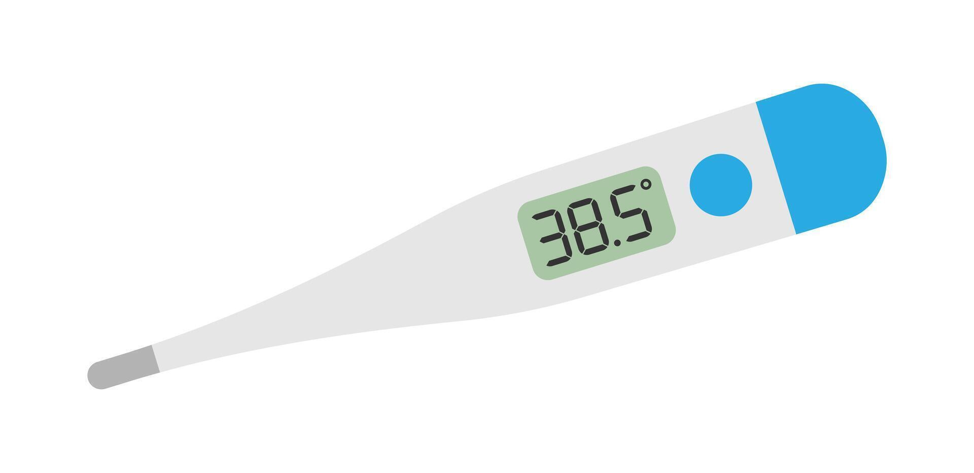 Thermometer icon symbol shape. Medical digital thermometer for fever measurement diagnostic logo sign. flat style illustration image. Isolated on white background. vector