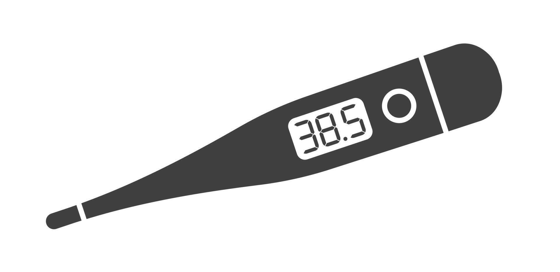 Thermometer icon symbol shape. Medical digital thermometer for fever measurement diagnostic logo sign. illustration image. Isolated on white background. vector