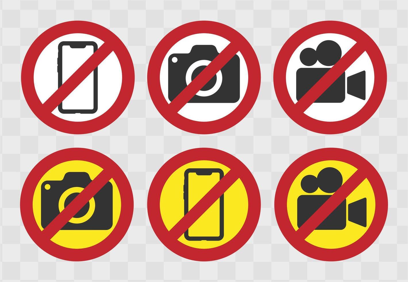 No Photographing prohibition sign symbol icon. No , photo, phone not allowed, prohibited logo pictogram. vector