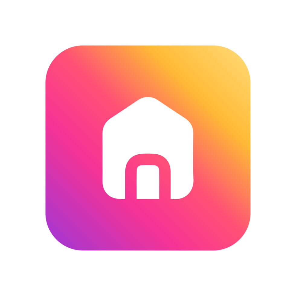 Home Icon on gradient yellow and purple color png