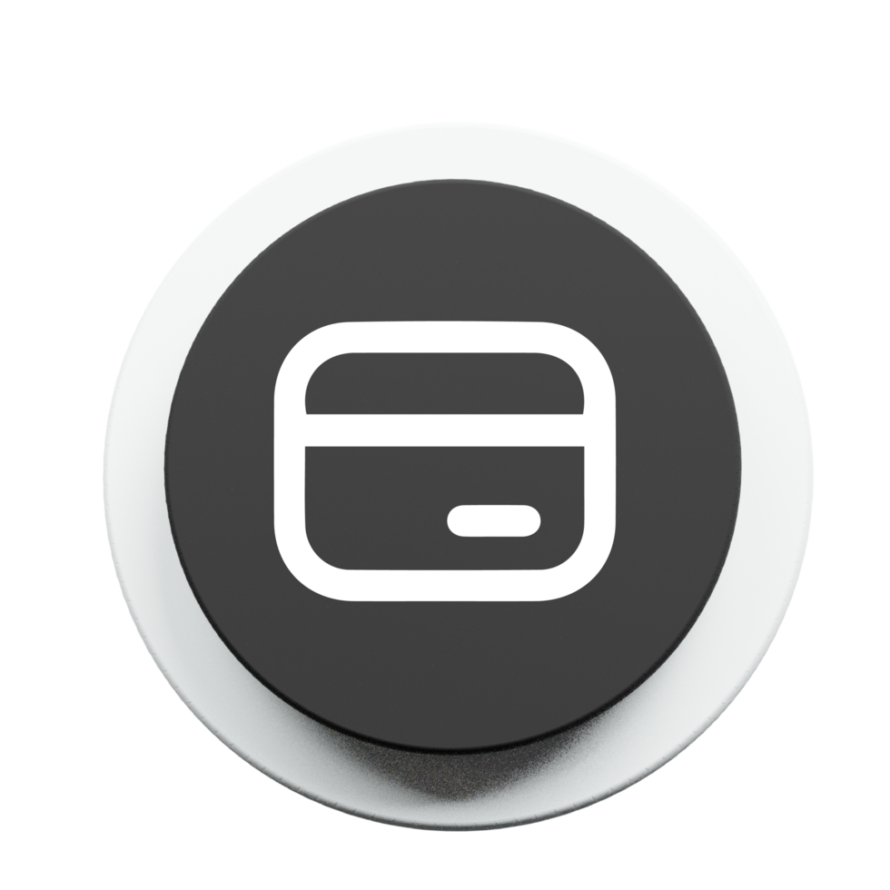 Payment Card Credit on black 3d circle png