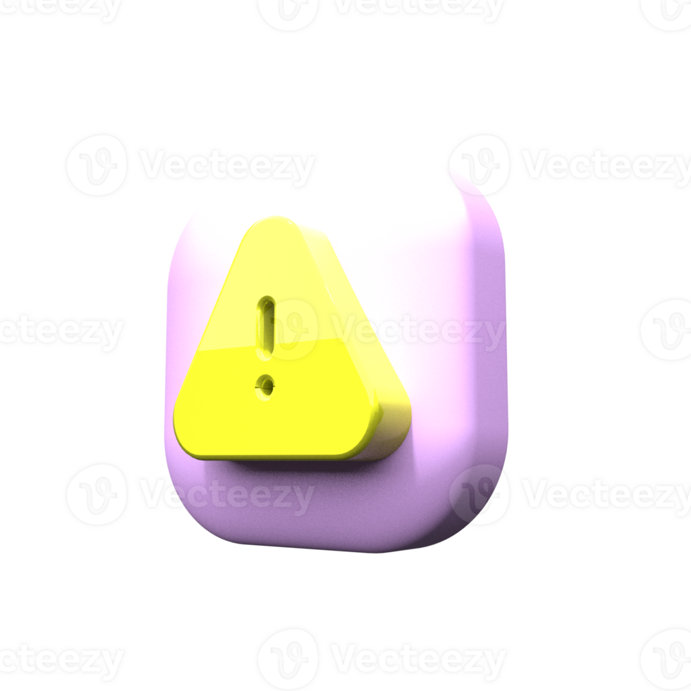 A yellow and pink button with a yellow exclamation mark png