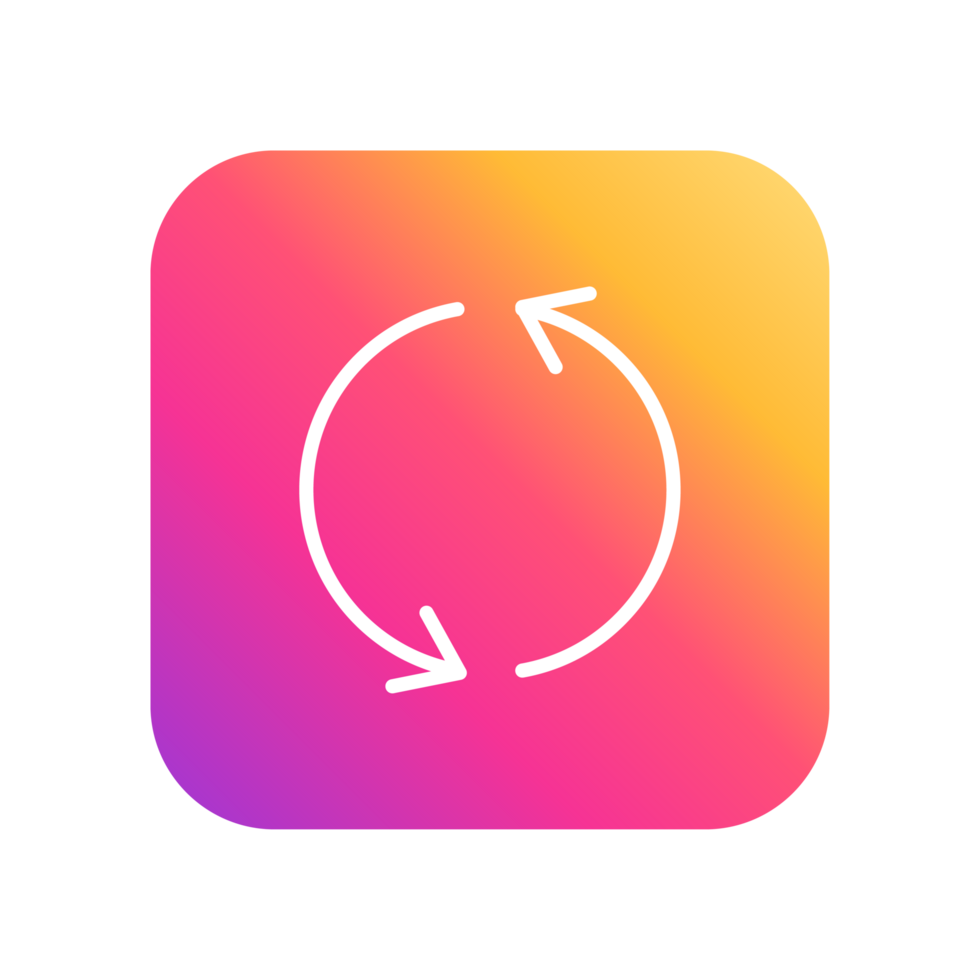 Refresh Icon Reload on gradient yellow and purple color png
